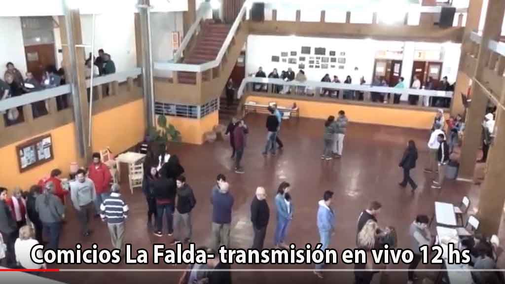 Comicios La Falda. Transmisión en vivo 12 hs