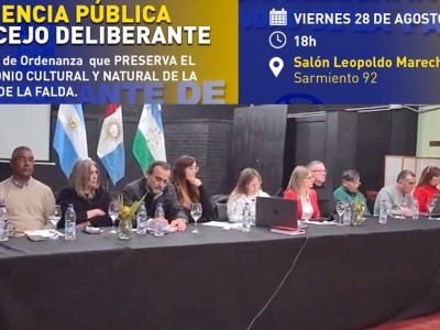 La Falda: retoman la audiencia pública por la ordenanza de patrimonio 