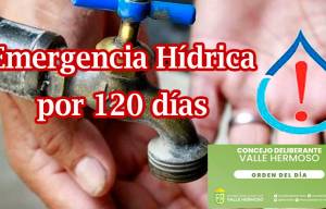 Valle Hermoso declara legalmente la emergencia hídrica